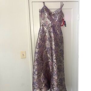 Night Way Collections Purple and Gold Prom Dress